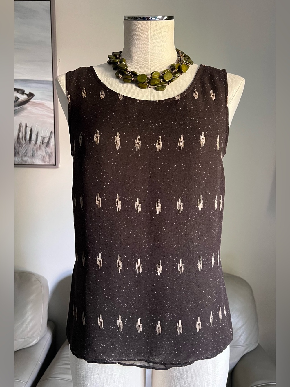 Nitya 100% Silk Top Sz S Sleeveless Lined  Y2K Whimsigoth Fairy Earthy Festival